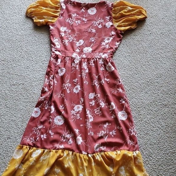 NWT Walter Baker Cara Floral Colorblock Dress - L - Picture 8 of 11